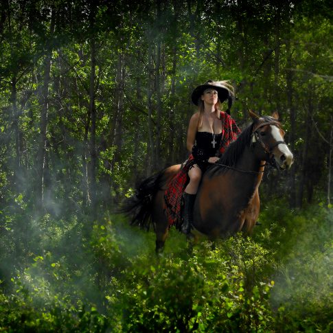 horses and sexy rider in the woods - editorial - harderlee