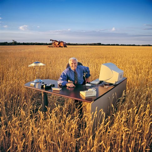 office outside in wheat field - editorial - harderlee